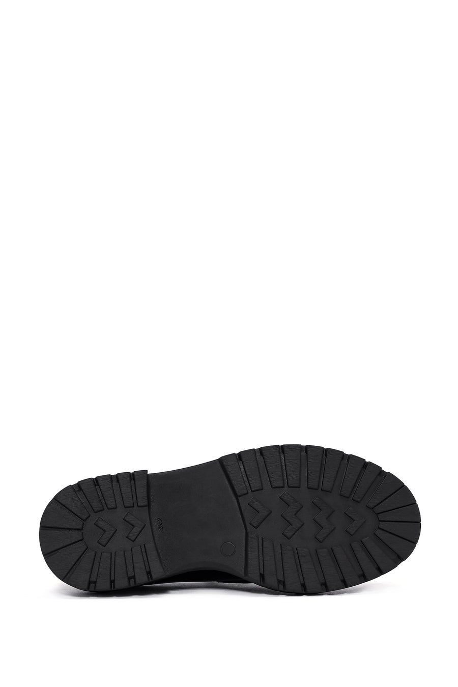 Women's Black Thick Soled Leather Masculine Loafer