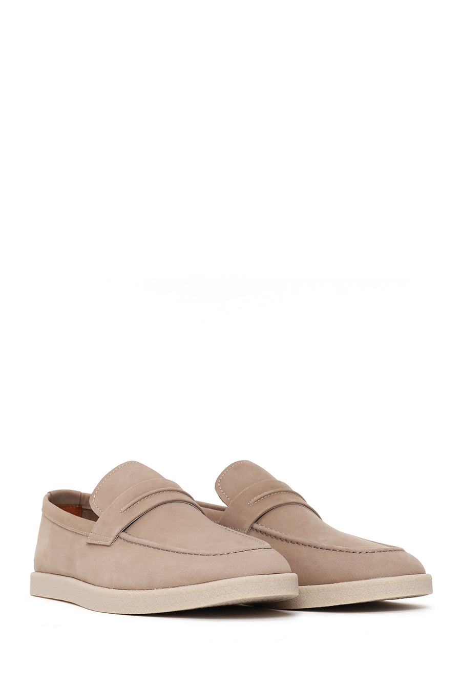 Male Beige Nubuck Leather Loafer