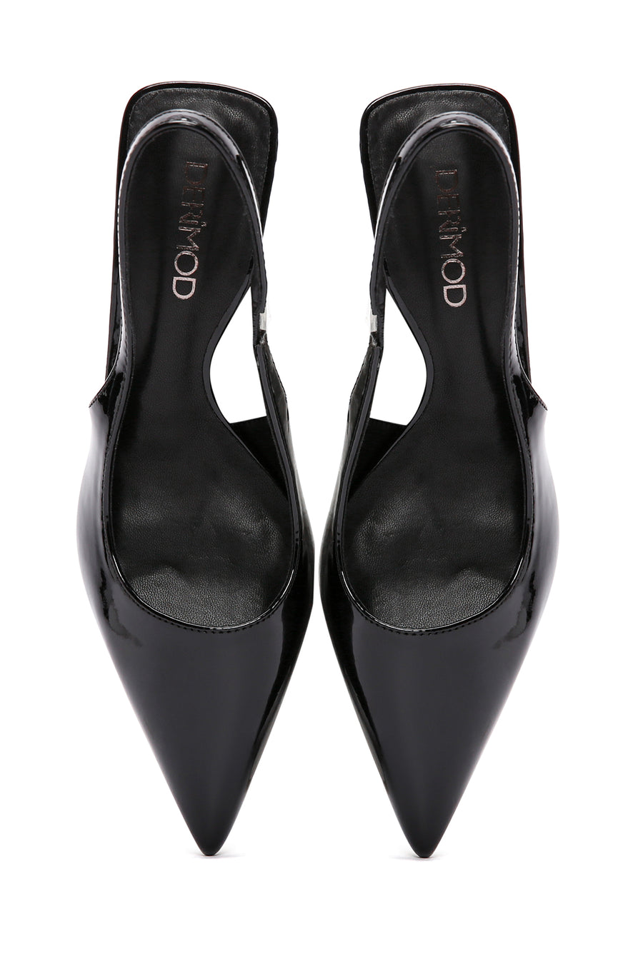 Women's Black Open Back Thin Heeled Shoes