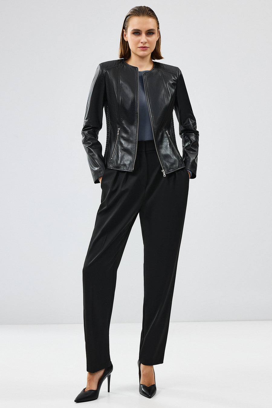 Irina Women's Black Leather Jacket