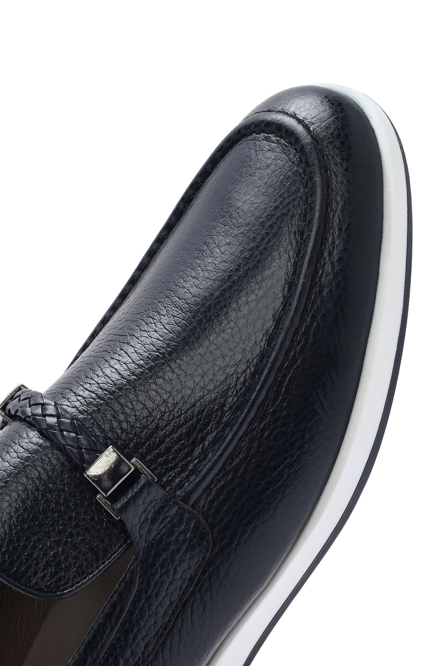 Erkek Lacivert Deri Casual Loafer