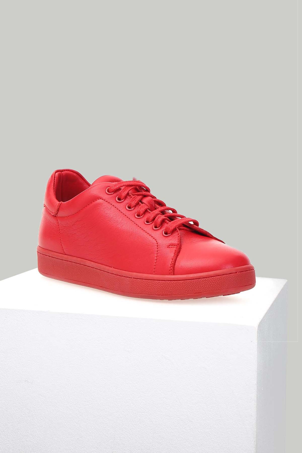 Red Women's Leather Sneaker 18SFD245418 | Derimod