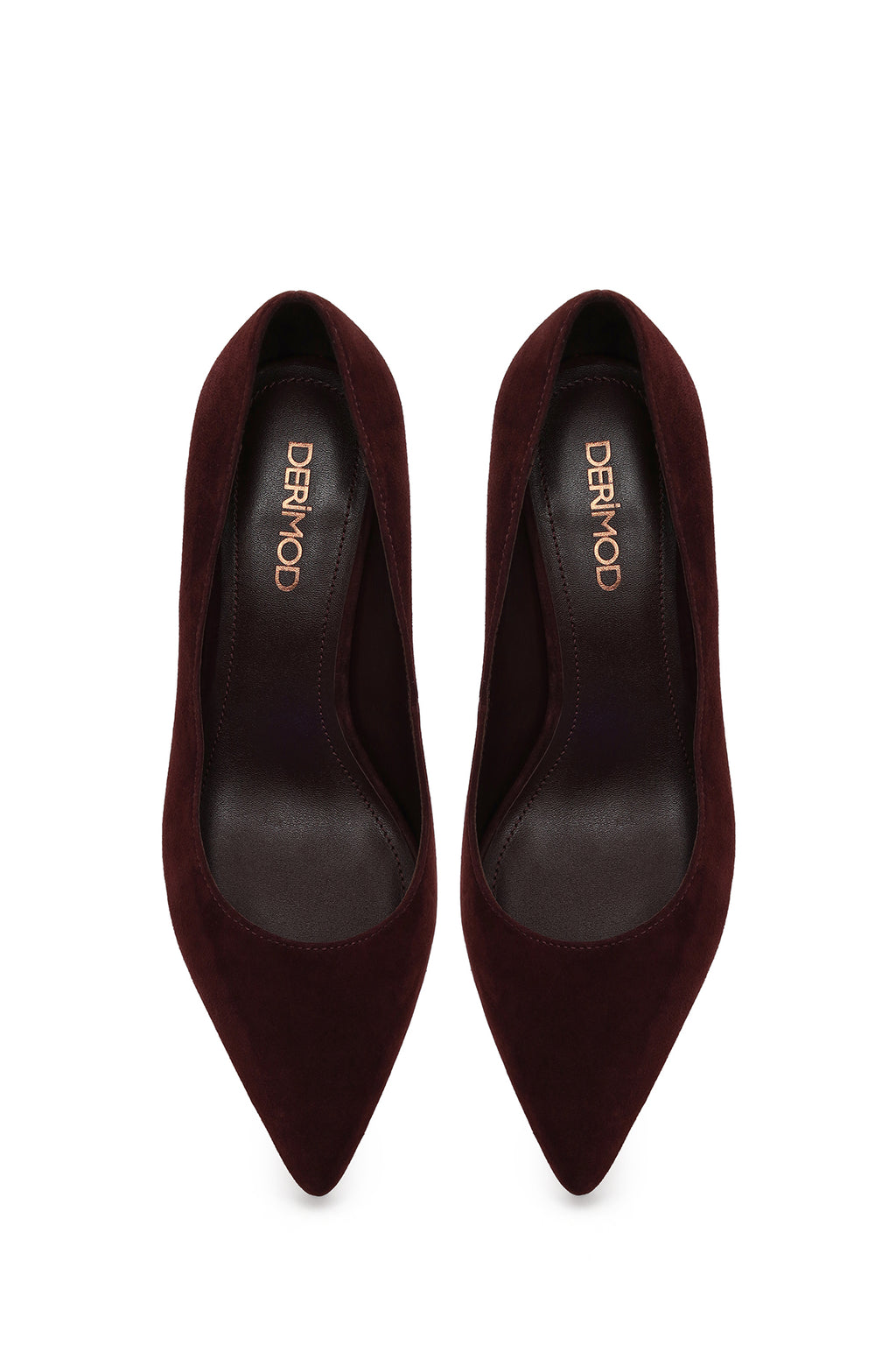 Kadın Bordo Kısa İnce Topuklu Süet Deri Stiletto