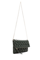 Women's Green Long Strap Braided Clutch Bag | Derimod