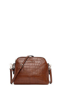 Women's Tan Long Strap Crocodile Patterned Crossbody Bag | Derimod