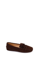 Woman Brown Tasselled Suede Loafer | Derimod