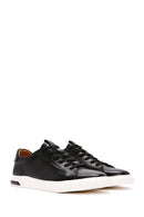 Men's Black Lace-up Thick-Sole Leather Sneaker | Derimod