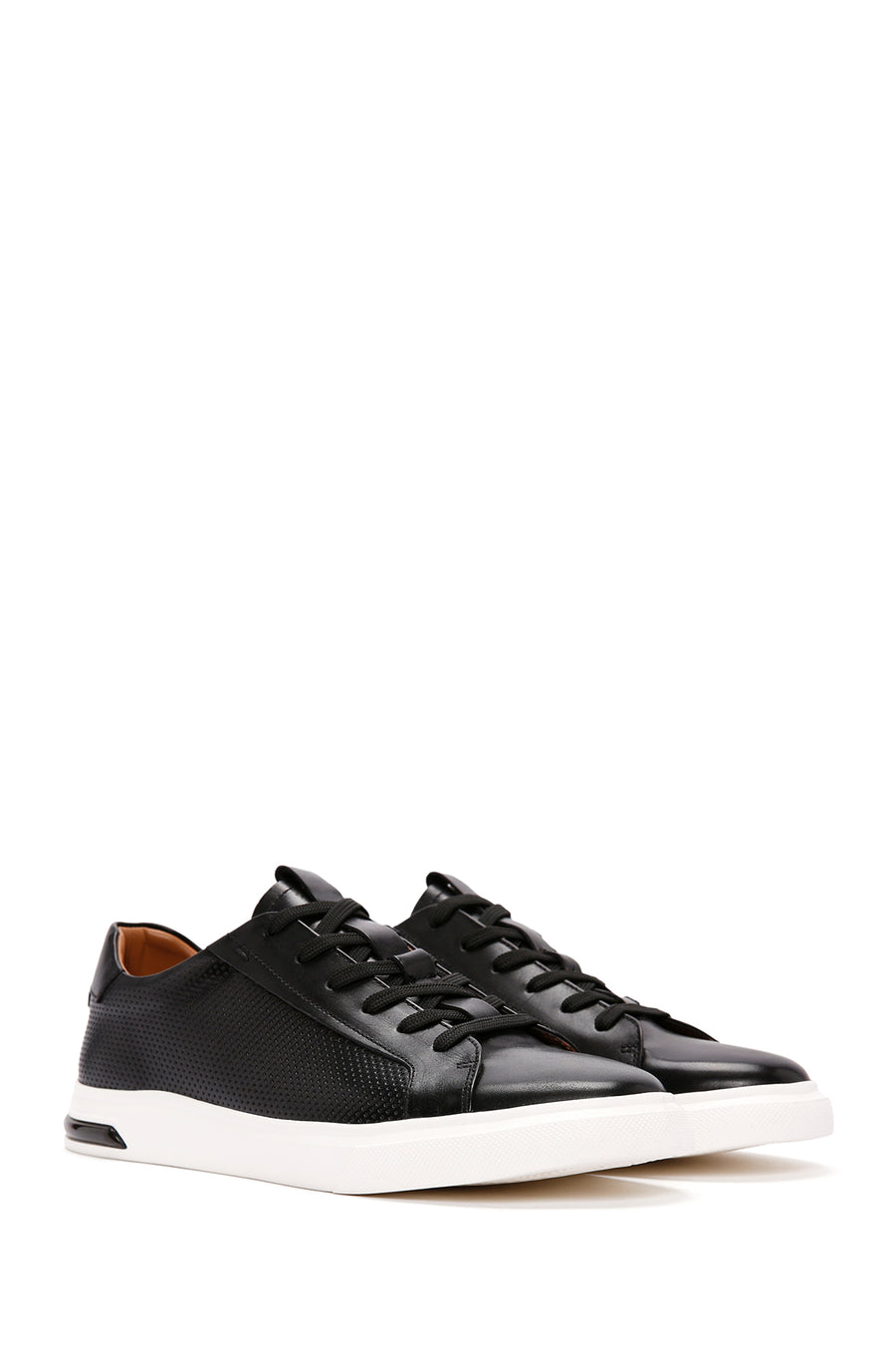 Male Black Lace-Up Leather Sneaker