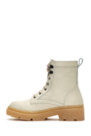 Women's Cream Leather Boots | Derimod