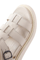 Kadın Bej Bilekten Bantlı Deri Comfort Sandalet | Derimod
