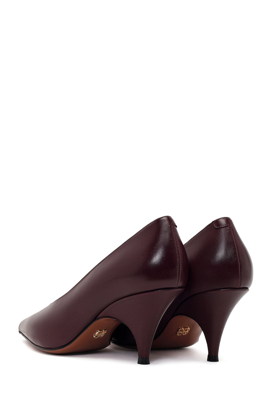 Woman Burgundy Heeled Leather Stiletto