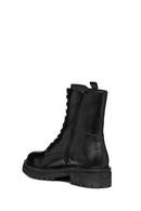 Geox Women's Black Iridea Lace-Up Leather Combat Boots | Derimod