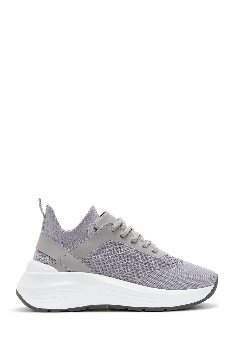 Kadın Gri Kalın Tabanlı Kumaş Sneaker 22SFE21666F | Derimod