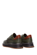 Men's Green Leather Sneaker | Derimod