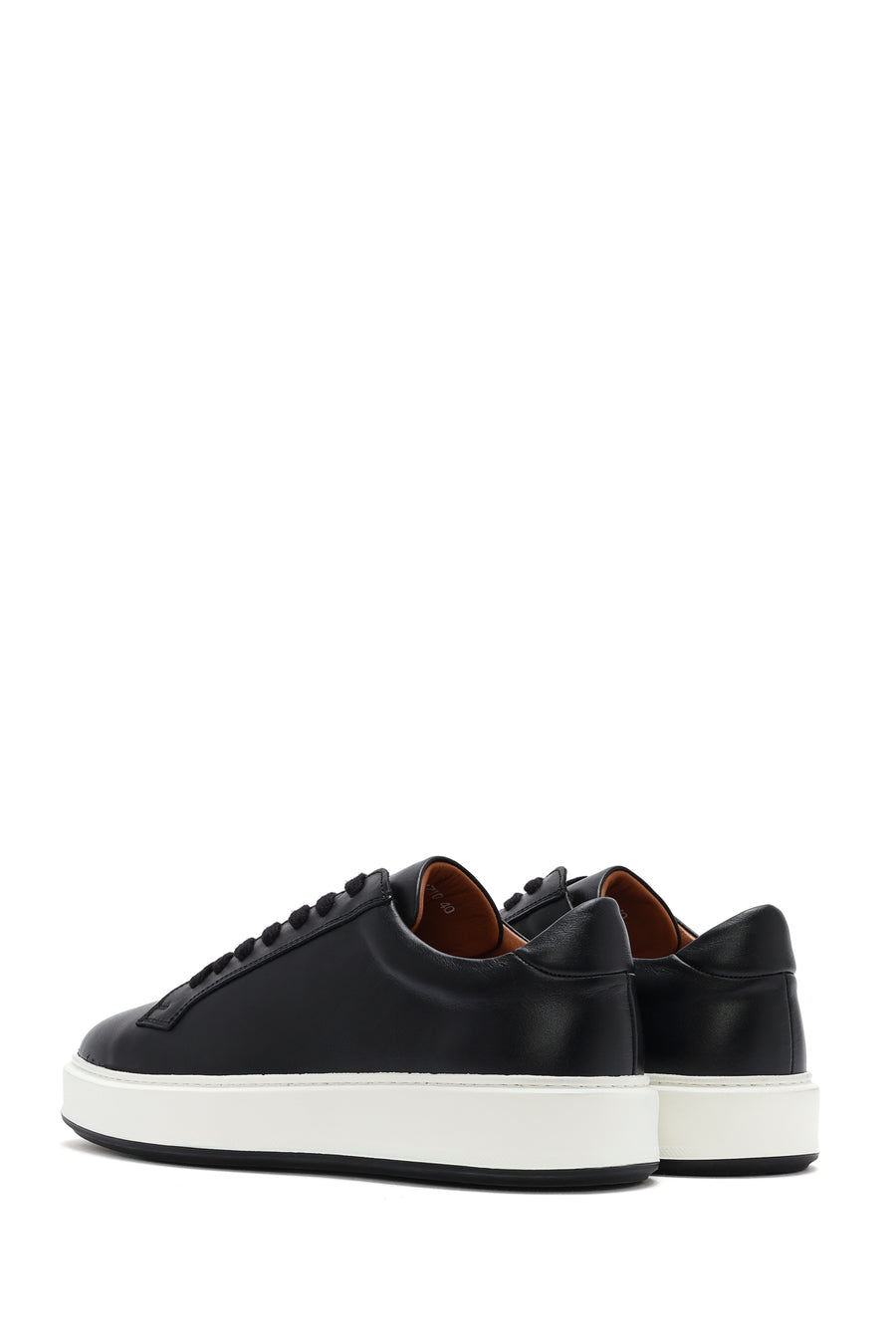 Men's Black Thick Sole Lace Up Leather Sneaker