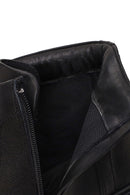 Male Black Lace-up Zip Closure Leather Boots | Derimod