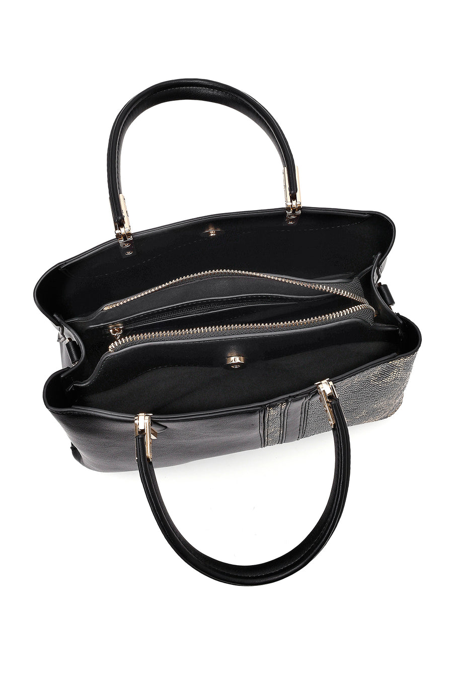 Woman Black Printed Long-Strap Shoulder Bag