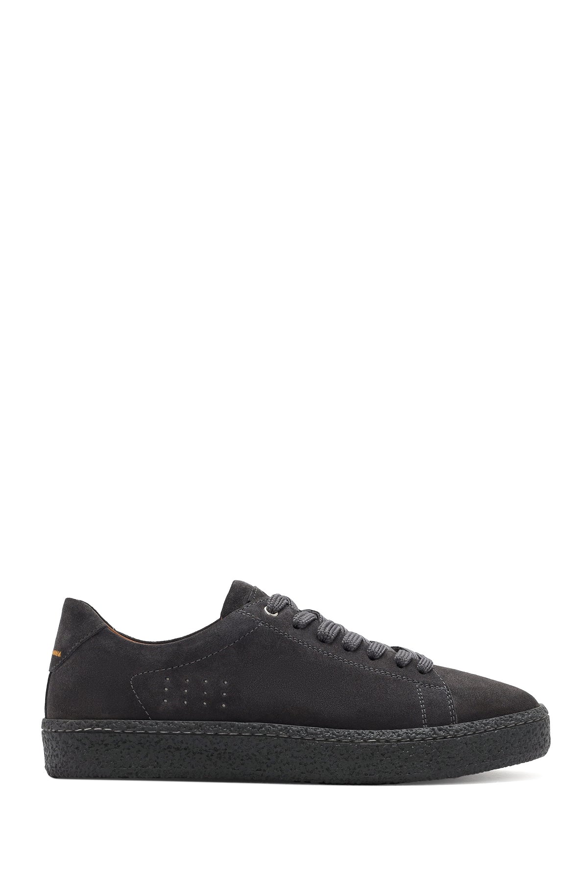 Men's Grey Lace-Up Thick-Sole Suede Leather Sneakers 26SFD765010 | Derimod