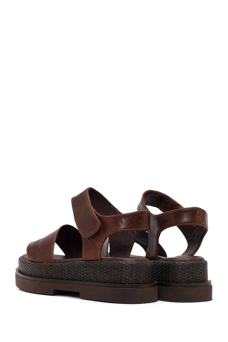 Women's Brown Chunky Leather Sandals