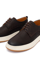 Men's Brown Lace-Up Thick-Soled Leather Casual Shoes | Derimod