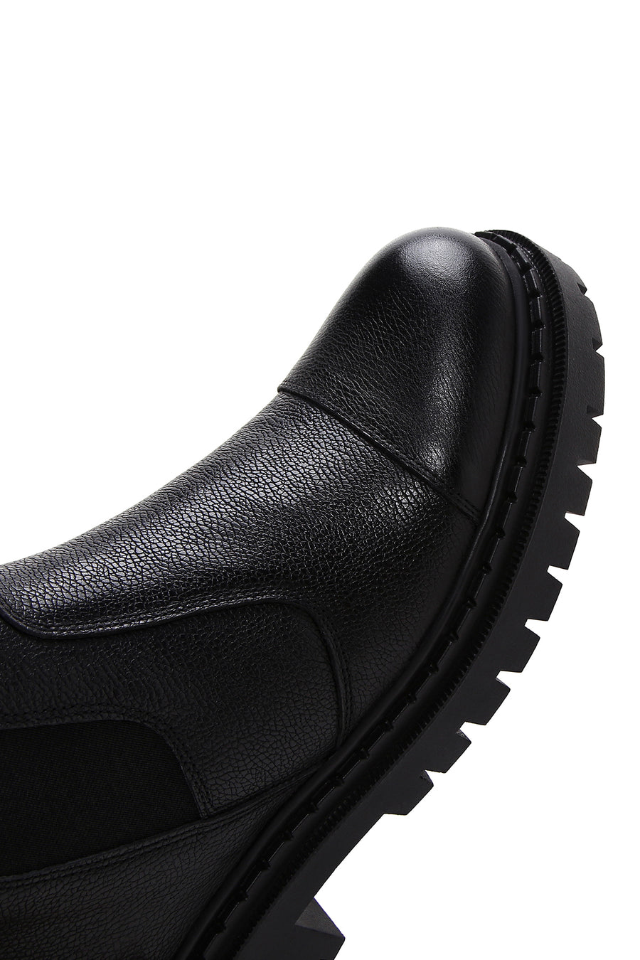 Men's Black Leather Zippered Boots