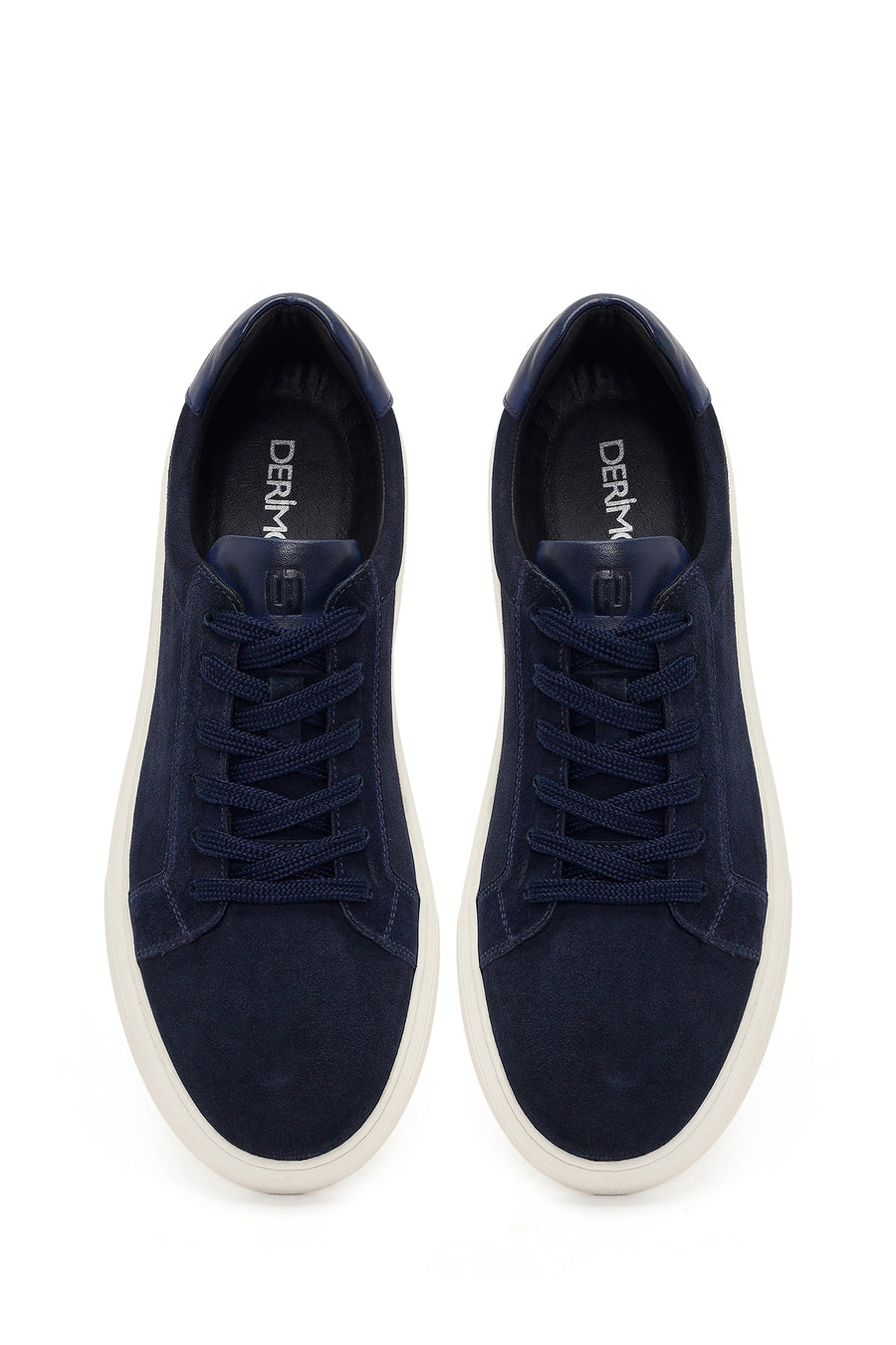 Male Navy Lace-up Suede Leather Sneaker