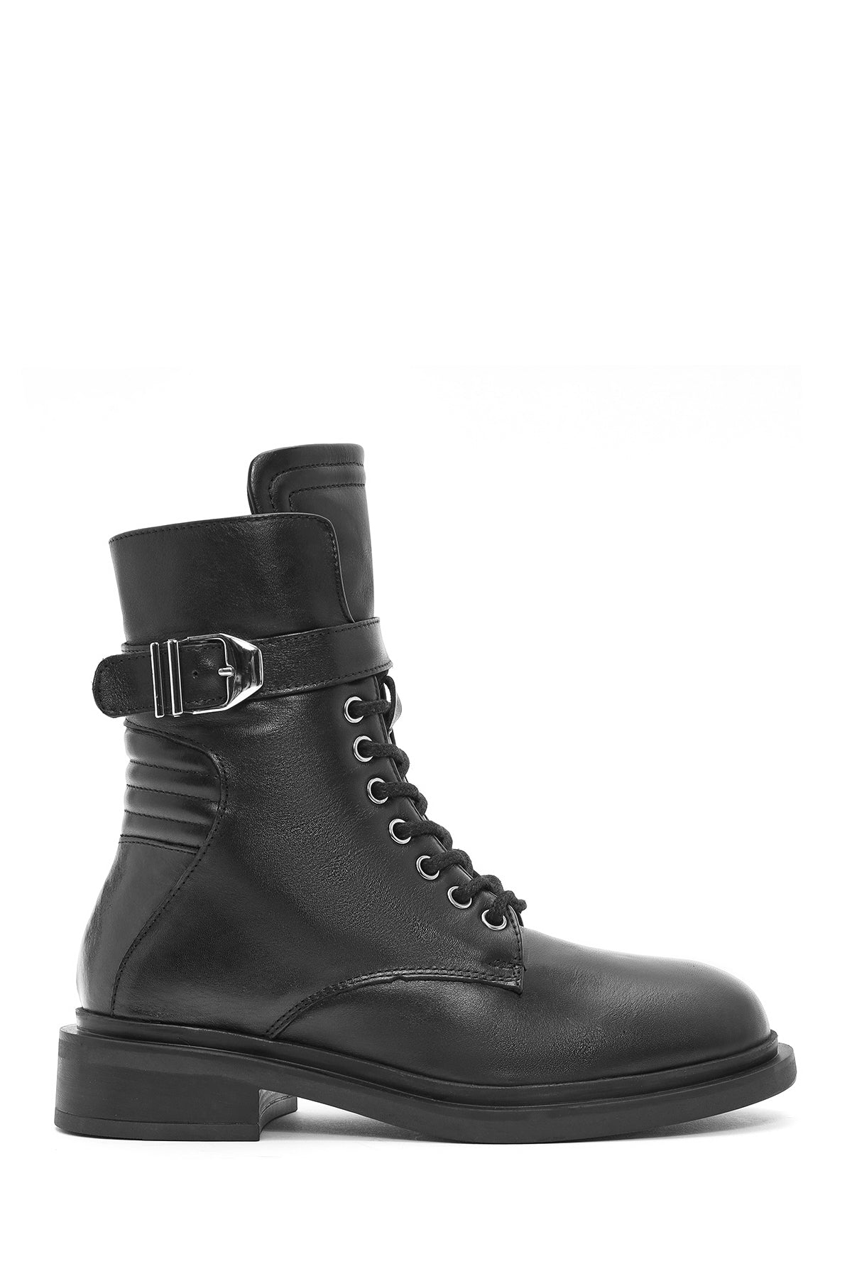 Women's Black Zippered Leather Boots 24WFD201318 | Derimod