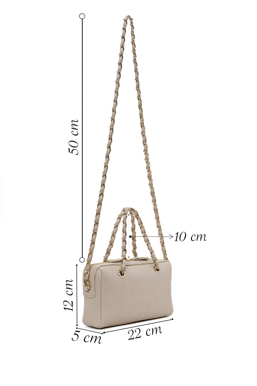 Woman Cream Printed Mini Crossbody Bag