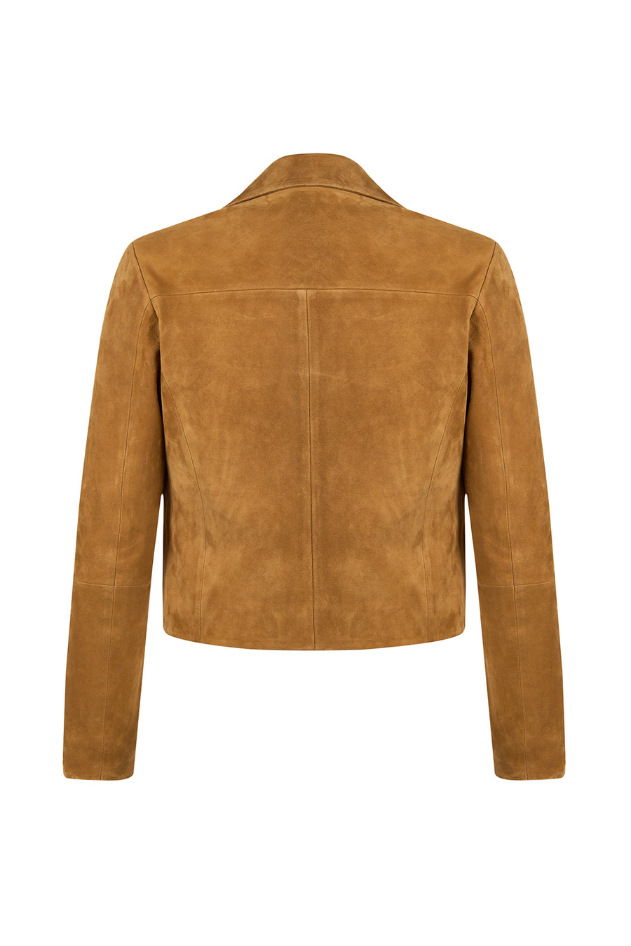 Almira Woman Camel Short Suede Leather Jacket