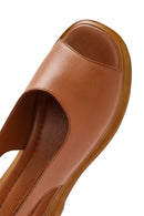 Women's Tan Leather Sandals | Derimod