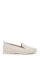 Women's Cream Leather Comfort Loafer | Derimod