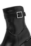 Women's Black Zippered Chunky Heel Boots | Derimod