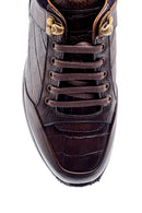 Men's Crocodile Detailed Leather Sneaker | Derimod