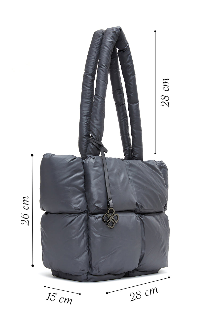 Women's Gray Quilted Shoulder Bag