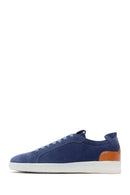 Men's Indigo Suede Leather Sneaker | Derimod