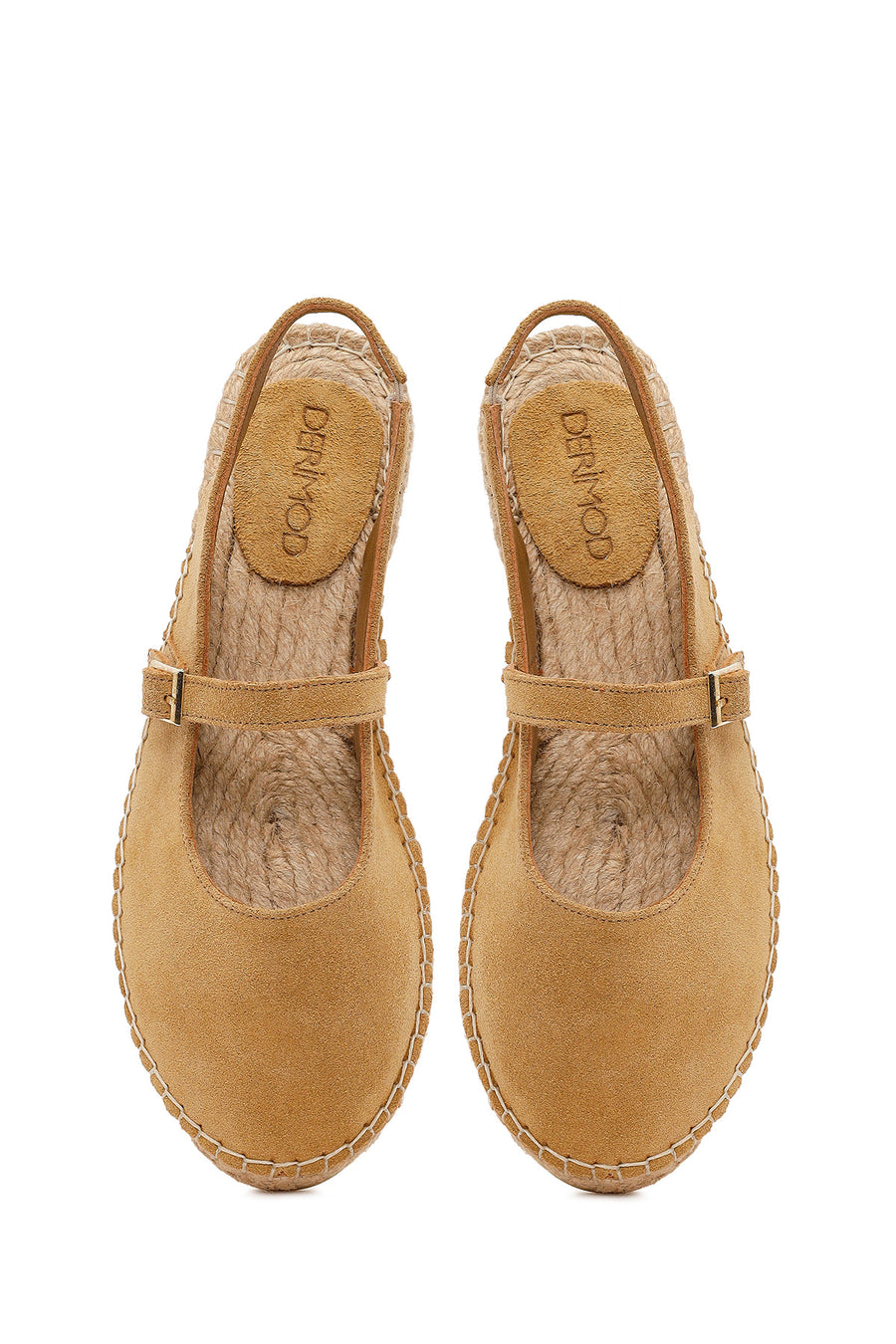 Kadın Camel Tokalı Süet Deri Espadril