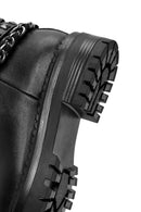 Women's Black Zippered Leather Boots | Derimod