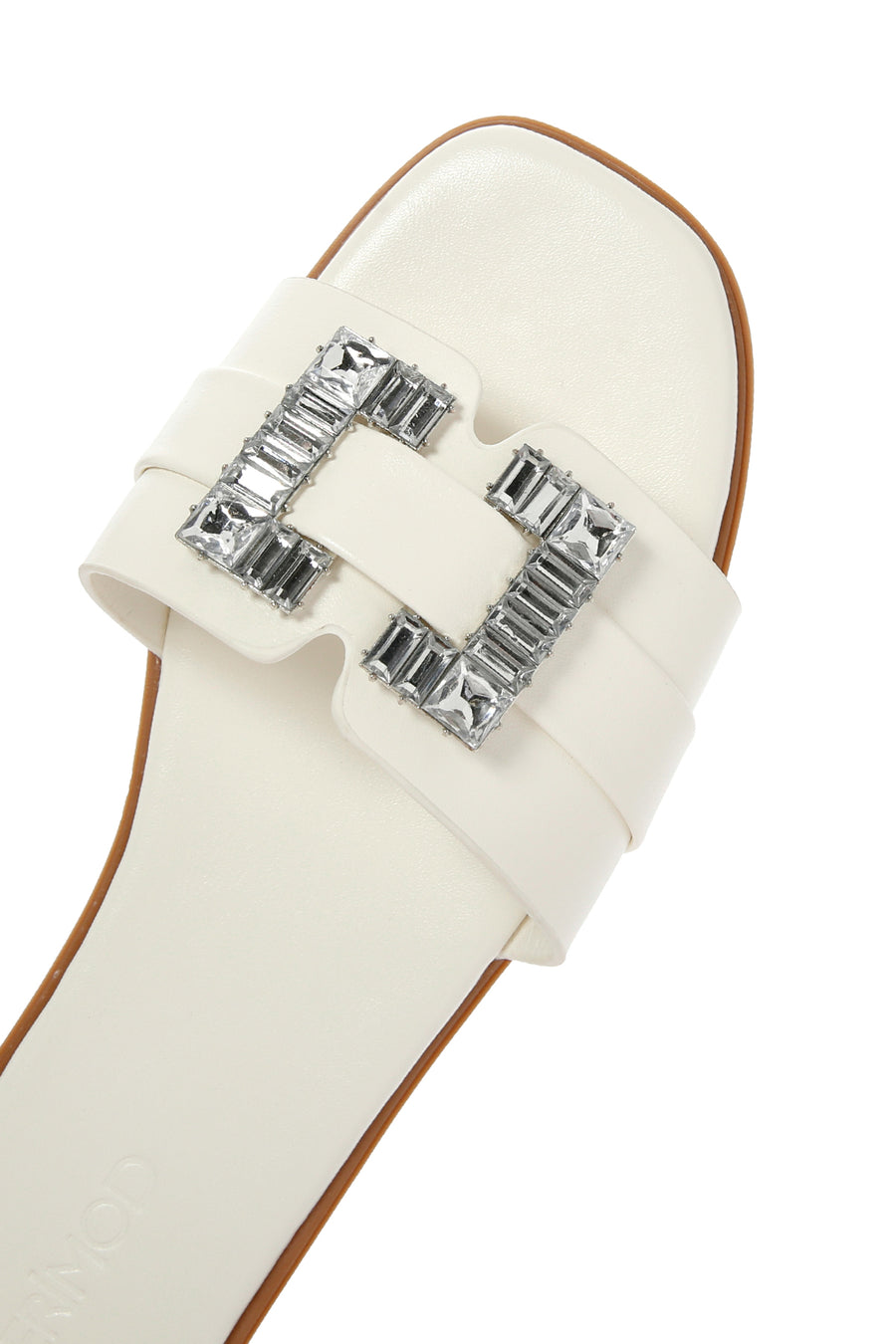Women's White Stone Slippers