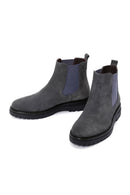 Men's Anthracite Suede Leather Chelsea Boots | Derimod