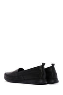 Women's Black Leather Comfort Loafer | Derimod