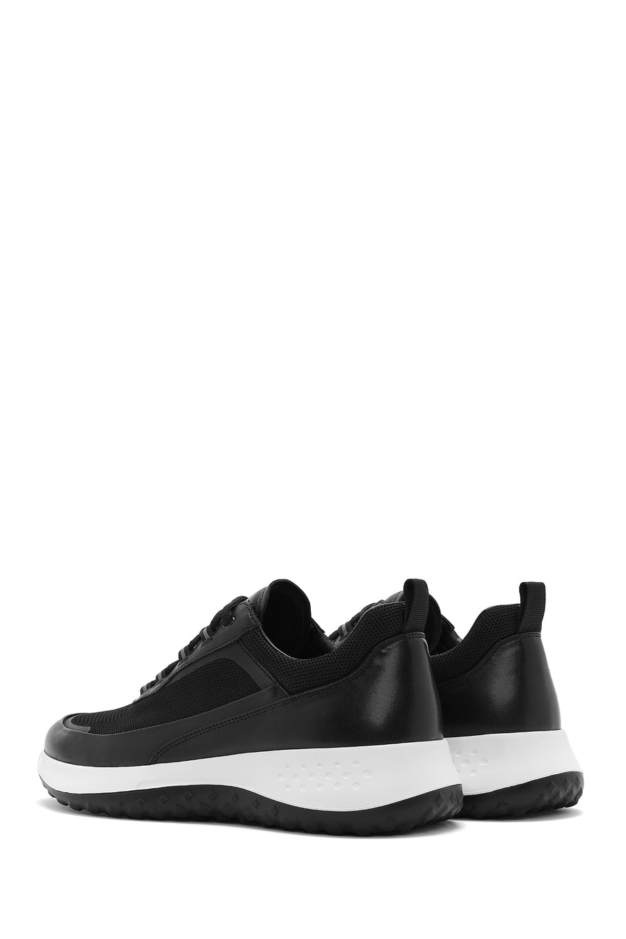 Erkek Siyah Bağcıklı Kalın Tabanlı Sneaker