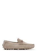 Derimod Fly Men's Beige Suede Leather Loafer | Derimod