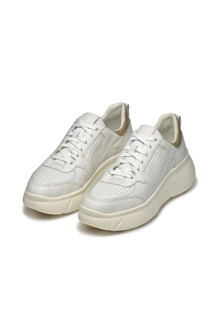 Geox Kadın Beyaz Nebula 2.0 X Kalın Tabanlı Bağcıklı Deri Sneaker