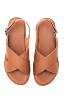 Women's Tan Thick Sole Comfort Sandals | Derimod
