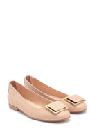 Women's Beige Buckle Ballerinas | Derimod