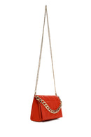 Women's Orange Long Chain Strap Quilted Crossbody Bag | Derimod