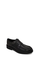 Male Black Double-Buckle Leather Casual Shoes | Derimod
