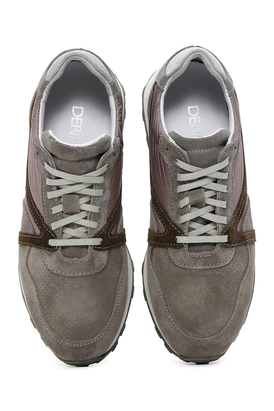 Men's Mink Leather Suede Detailed Sneaker