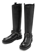 Women's Black Buckle Detailed Leather Boots | Derimod