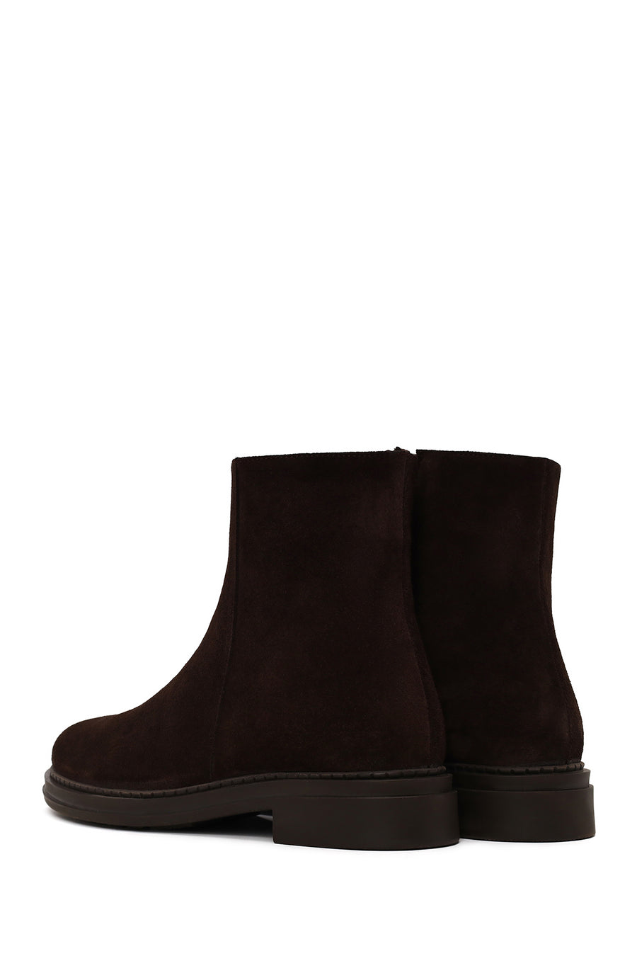 Woman Brown Zip Closure Suede Boots